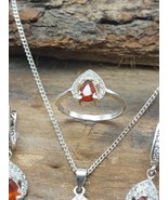 Hassonite Garnet Jewelry Set with Silver 925 Unheated and Untreated Hand... - £149.50 GBP