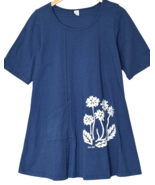 Dharma Trading Co Dress Womens M Blue T Shirt Silk Oak Floral Short Swin... - $357.53 MXN