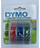 Dymo Caption Maker Tape Refill Red Green And Blue 3/8&quot;X9.8 Feet 3/Pkg - £6.17 GBP