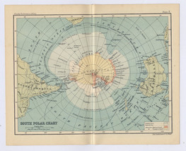 1912 Antique Map Of South Pole / Antarctica Polar / South Victoria Land - £24.93 GBP