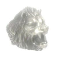 Lion Vintage Ring Sterling Silver Big Cat Band Size 8.25 Leo Lioness Griffin - £54.10 GBP