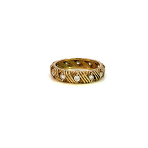 Sterling Silver SW 925 CZ China Marked Cross Stitch Design ring - $24.74