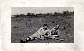 ~1910 real photo post card: 2 baseball players in uniform father &amp; son? ... - $188.49 MXN