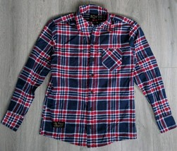 The Vermont Flannel Co Shirt Men&#39;s Large Red/White/Blue Plaid Button Up - $519.26 MXN