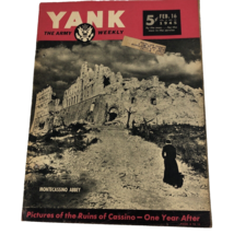 February 1945 WWII Yank Magazine Montecassino Abbey Cassino Luzon Battle... - $18.77