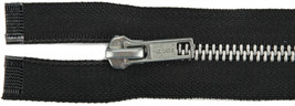 Coats Heavyweight Aluminum Separating Metal Zipper 20"-Black - £10.81 GBP