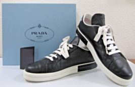 Prada Milano Calzature Donna Black Leather Sneakers 1E2751 EU 41 US 9.5 - £277.69 GBP