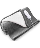 Electric Throw Heated Blanket 50&quot; x 60&quot; Fast Heating Blanket W 3 Heat Le... - £45.78 GBP
