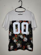 On The Byas T-Shirt Men&#39;s Medium Tropical Floral Hawaiian Jersey Short S... - £12.72 GBP