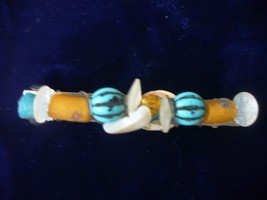 Yellow &amp; Blue Beaded Barrette - £2.98 GBP