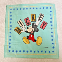 Vintage Children&#39;s Hankie Disney Mickey Mouse w Stars 10 Inch - $9.89