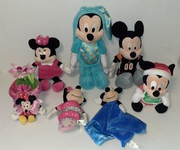 Lot of 7 Mickey &amp; Minnie Mouse Disney Plush Stuffed Toys [NICE] - $16.00