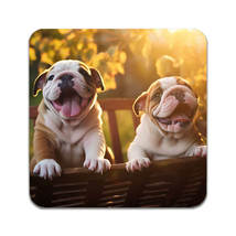 2 PCS English Bulldog Puppies Coasters - £11.70 GBP