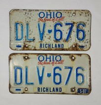 1997 Ohio License Plates Matching Set DLV 676 - $405.80 MXN