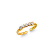 14K Yellow Gold Cubic Zirconia 5-Stone Toe Ring - £146.46 GBP