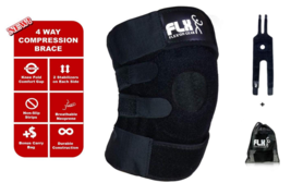 FLX Knee Brace Support Compression Wrap Sleeve Patella Stabilizer 4 Stra... - $22.67