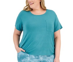 Alfani Womens Plus Size Essentials Pajama T-Shirt Size 2X Color Greenblue Slate - £18.76 GBP