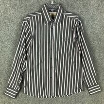 Enzone Button Up Shirt Men&#39;s Medium Striped Long Sleeve 100% Cotton Adul... - $219.15 MXN