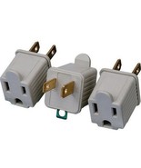 3 AC Outlet ADAPTERS 3 prong Converter to 2 blade grounding Cheater Plug... - $22.83