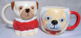 Lot of 2 Dog Coffee Tea Mugs Large Martha Stewart Macys and Chasing Baxter 20 oz - £11.58 GBP