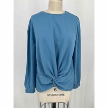 Madeleine Twist Front Pullover Sweatshirt Sz 8 Pale Blue Crewneck - £20.32 GBP