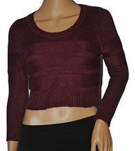 Sweater Project Women&#39;s L/s Cropped Sweater in Black or Berry - £14.33 GBP