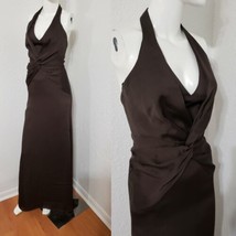 Lazaro Chocolate Brown Twist Front Evening Gown Bridesmaid Formal Dress ... - £52.38 GBP