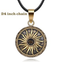 20mm Sun Blossom Mexican Bola Harmony Chime Ball Pregnancy Baby Pendant Necklace - £18.86 GBP