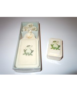 FRENCH MILLED FROG SOAP ON ROPE,SMALL HAND SOAP SUBTLY SCENTED W/TOUCH OF CREAM - £7.12 GBP