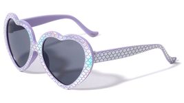Dweebzilla Kids Youth Girls Heart Shaped Mermaid Print Cute Retro Sunglasses (Pi - £8.54 GBP