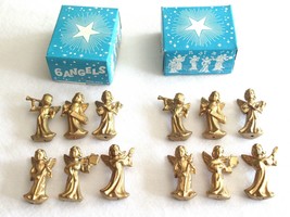 12 Vtg Miniature Gold Hong Kong Angel Musician Band 1.3&quot; Craft Christmas... - £13.32 GBP