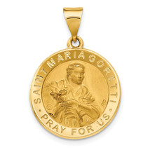 14K Polished / Satin St. Maria Goretti Hollow Medal Pendant XR1692 - $344.04