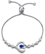 Sterling Silver Sapphire Birthstone Tennis Bracelet for Women, Infinity ... - $85.30