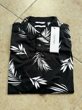 Men’s Calvin Klein Black Combo Palm Short Sleeves Shirt Size M - £37.17 GBP