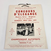 1977 Brighton Hove Motor Club Concours d&#39;Elegance Championship Autotest Poster - £23.06 GBP