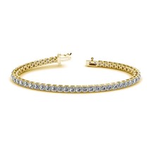 10ctw Asscher Cut Lab-Grown Diamond Tennis Bracelet 14K Solid Yellow Gold 7&quot;inch - $19,799.97