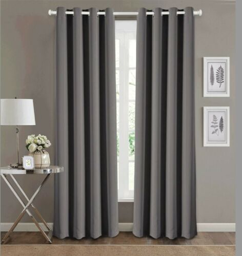 Primary image for 1 pc Regal Comfort Solid Blackout Curtain Panel with Grommet Top (Charcoal)