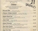 Delaney&#39;s Sea Food Restaurant Menu Newport Beach Laguna Hills Anaheim 1977 - £29.41 GBP