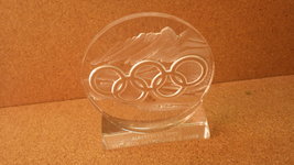 Vintage 1992 Albertville Winter Olympics Limited Ed Lalique France Paperweight - £87.91 GBP
