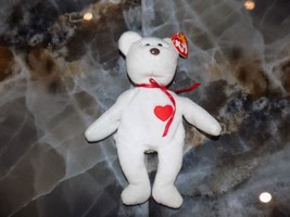 TY BEANIE BABY VALENTINO THE LOVE BEAR WITH PVC PELLETS NEW - £40.78 GBP