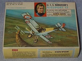 Renwal WW1 Nieuport 17 C E Nungesser Aero Skin Airplane Model - £15.84 GBP