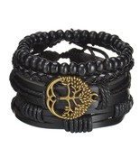 Tree of Life Leather Bracelet Set - £6.63 GBP