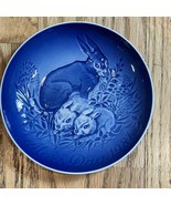 Bing &amp; Grondahl Mother&#39;s Day Mors Dag 1981  6&quot; Plate Blue White Rabbit B... - £5.68 GBP