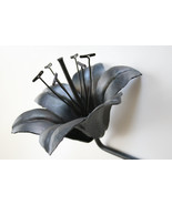 6th Anniversary Wedding Gift Forged Iron TIGER LILY Handmade Metal Steel Flower - £46.28 GBP
