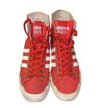 Adidas Originals Red Canvas High Top Sneakers Men’s US 9 Vintage Style image 2