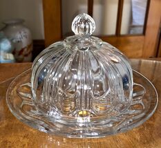Vtg Hazel Atlas Depression Glass Clear Domed Lidded Butter Cheese Coloni... - $312.64 MXN