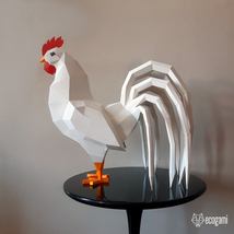Rooster sculpture papercraft template - £7.99 GBP