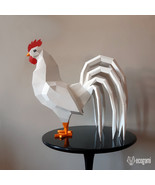 Rooster sculpture papercraft template - $10.00