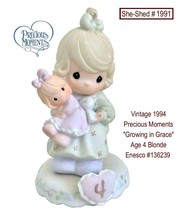 Precious Moments Growing in Grace (age 4) Enesco 1994 Vintage Figurine - £11.73 GBP