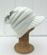 NEW Beanie Cap Knit High Bun VISOR Ponytail Beanie Hat with Adjustable String #Z - £9.58 GBP